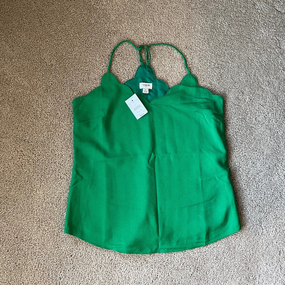 NWT J Crew Green Dress Tank Size 2